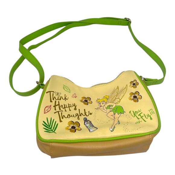 Walt Disney Tinkerbell "Think Happy Thoughts" Pixie Dust Crossbody Purse - Picture 1 of 9